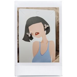 Triple Jewel Rose Gold Studs